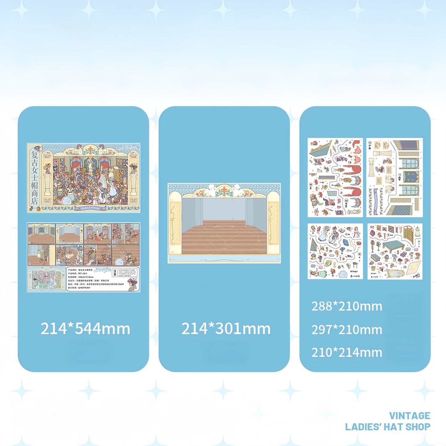 Vintage Ladies‘ Hat Shop 3D Sticker