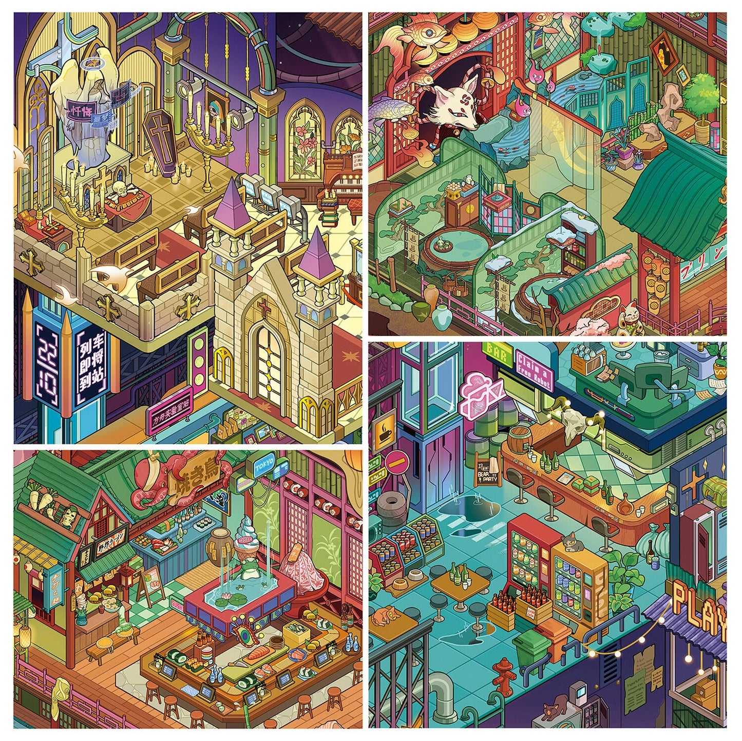 Strange Files 3D Sticker | 2 Cute Miniature Scenes