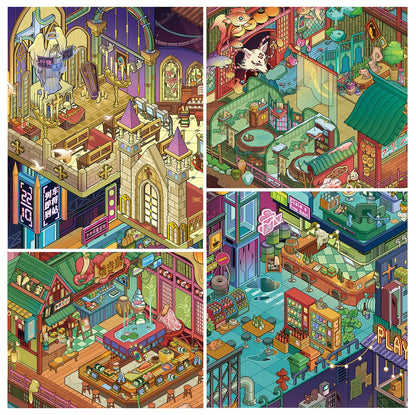 Strange Files 3D Sticker | 2 Cute Miniature Scenes
