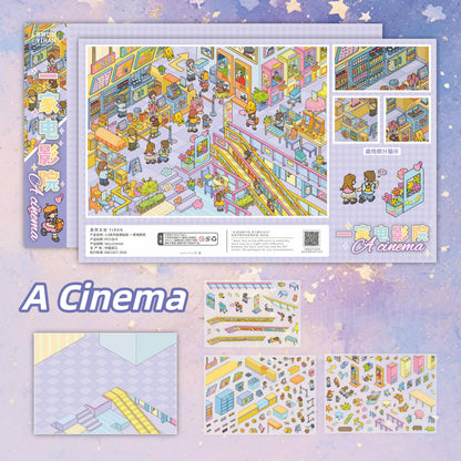 Mock Shop 3D Sticker | 4 Cute Miniature Scenes