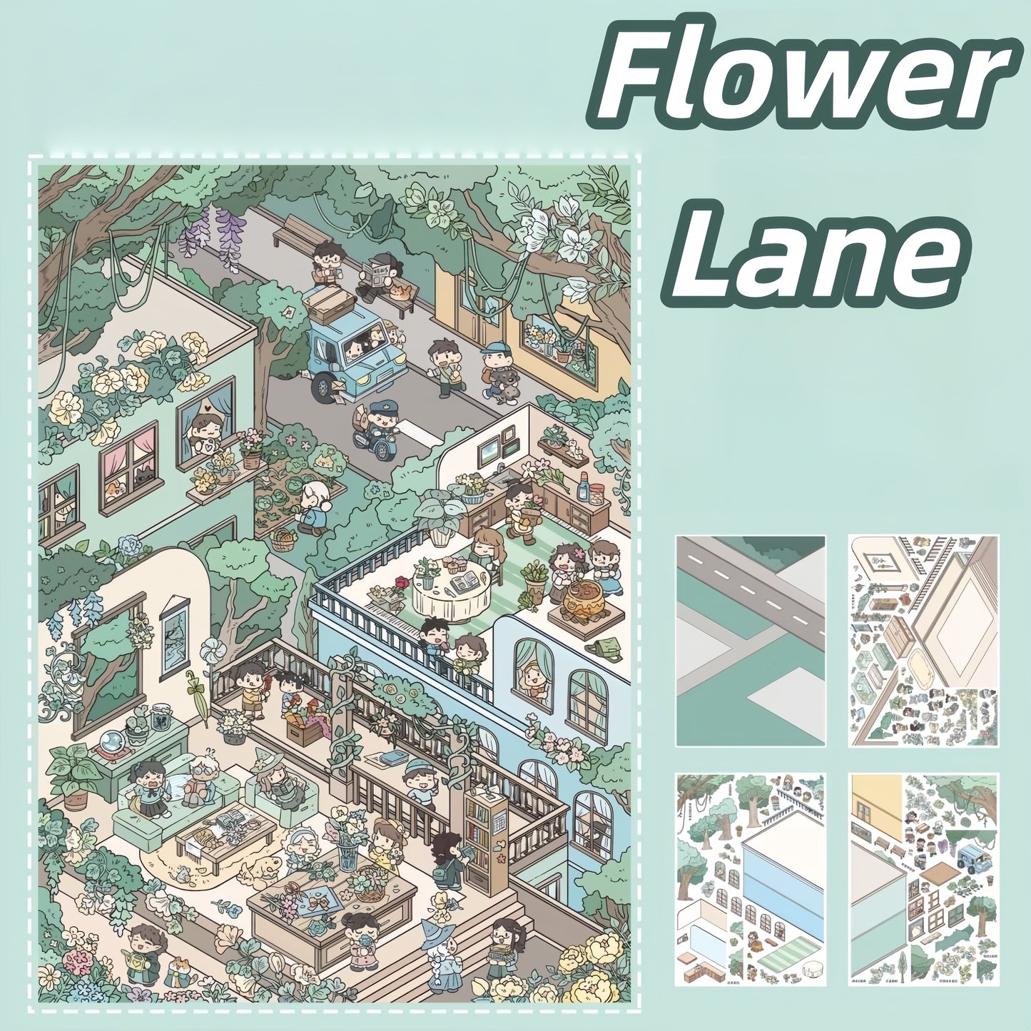 A Pleasant Afternoon 3D Sticker | 2 Cute Miniature Scenes