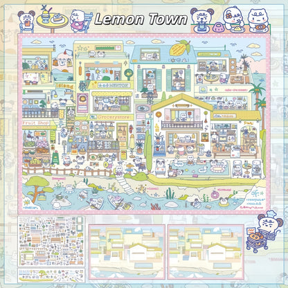 Whimsical Town 3D Sticker | 2 Cute Miniature Scenes