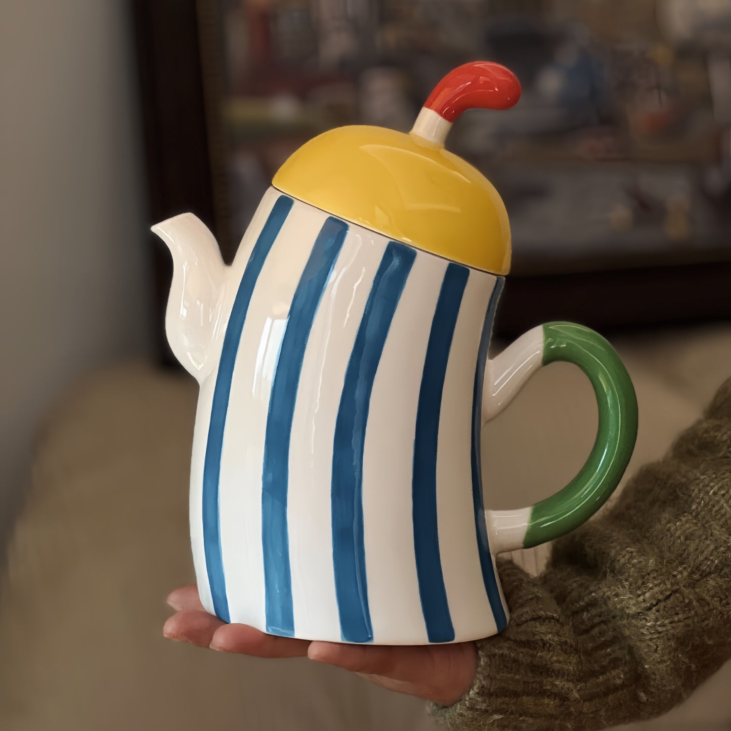 Hands-on-Hips Ceramic Teapot Water Pitcher