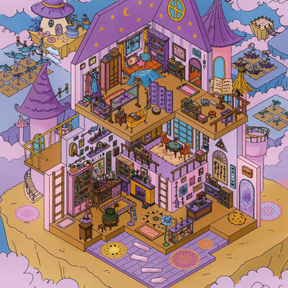 Witch House 3D Sticker | 2 Cute Miniature Scenes