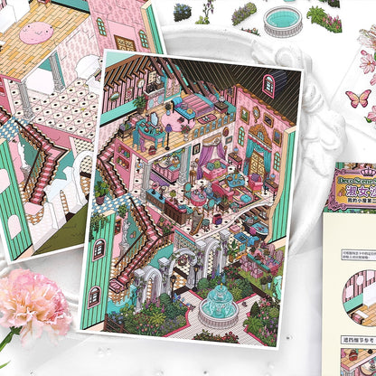 Noble Gathering 3D Sticker | 2 Cute Miniature Scenes