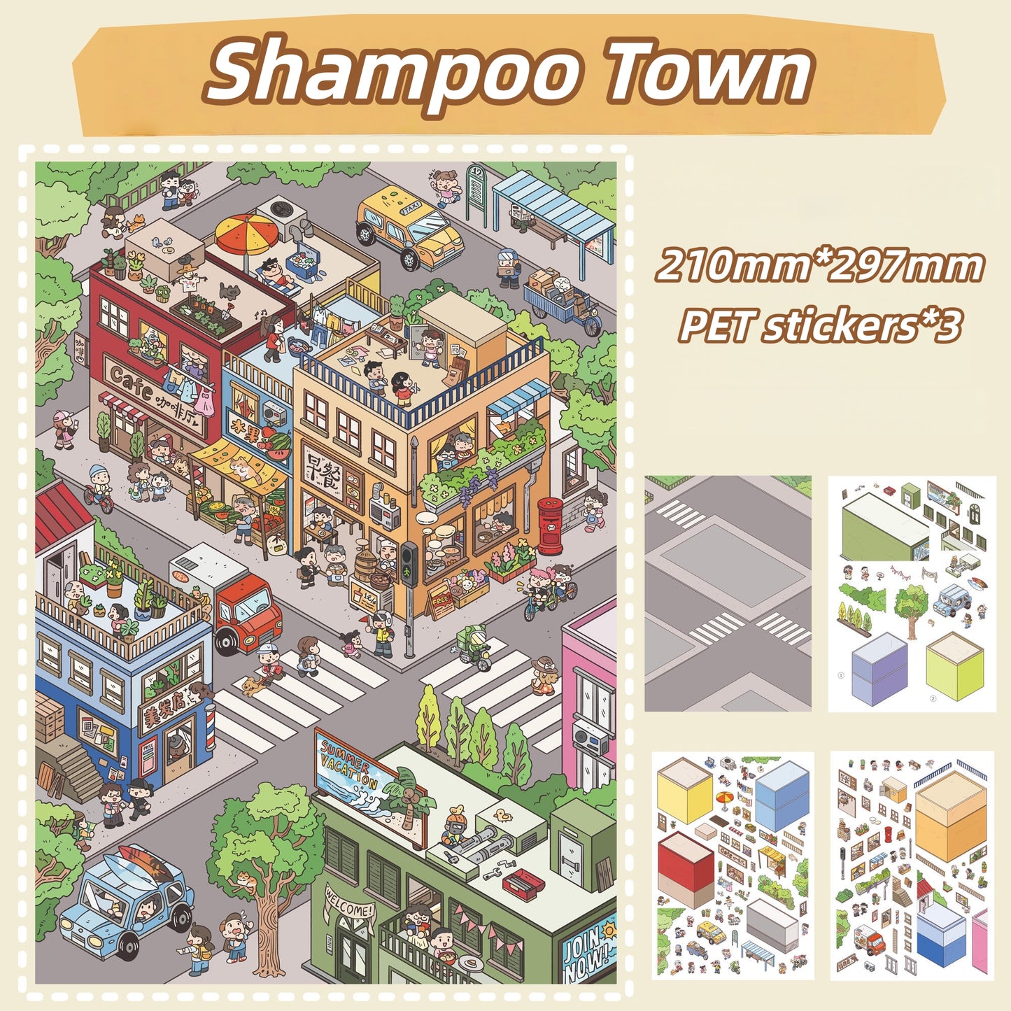 Shampoo Town 3D Sticker