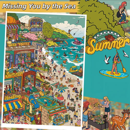 Coastal Whispers 3D Sticker | 3 Cute Miniature Scenes