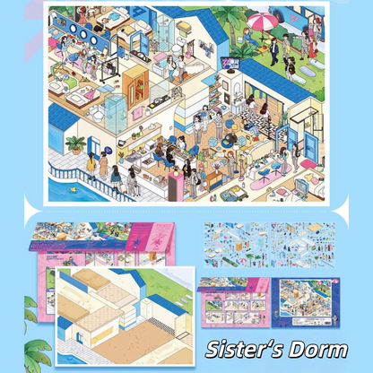 Sisters Who Make Waves 3D Sticker | 3 Cute Miniature Scenes