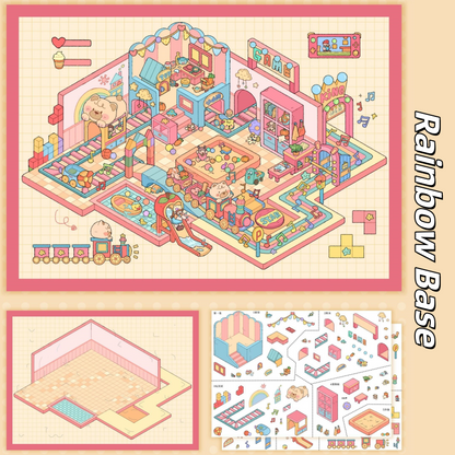 Fluff World 3D Sticker | 3 Cute Miniature Scenes