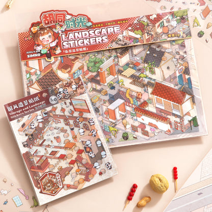 Streetscape 3D Sticker | 2 Cute Miniature Scenes