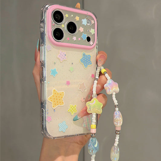 Dopamine Colorful Plaid Stars Acrylic Phone Case