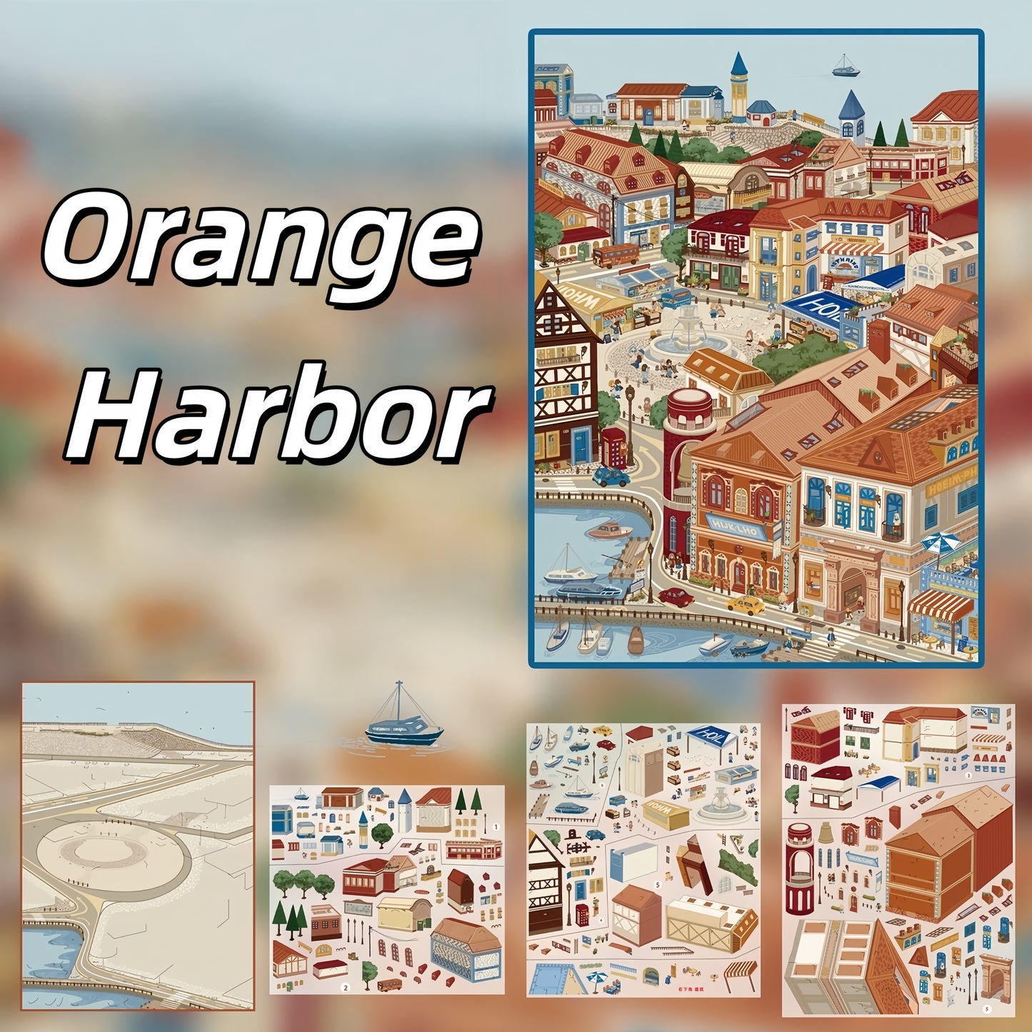 Town‘s Palette 3D Sticker | 3 Cute Miniature Scenes