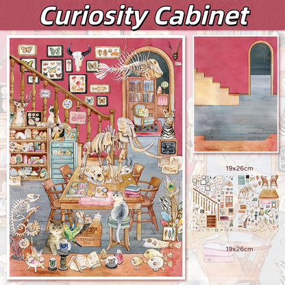 Cat Corners 3D Sticker | 4 Cute Miniature Scenes