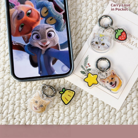 Custom Pet Photo Acrylic Bag Charm Keychain