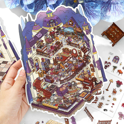 Scary Castle 3D Sticker | 2 Cute Miniature Scenes