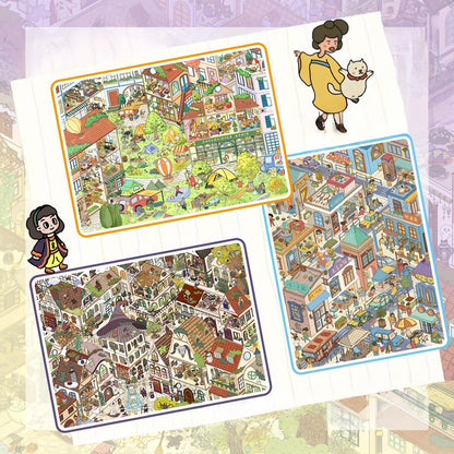 Dream Town 3D Sticker | 3 Cute Miniature Scenes
