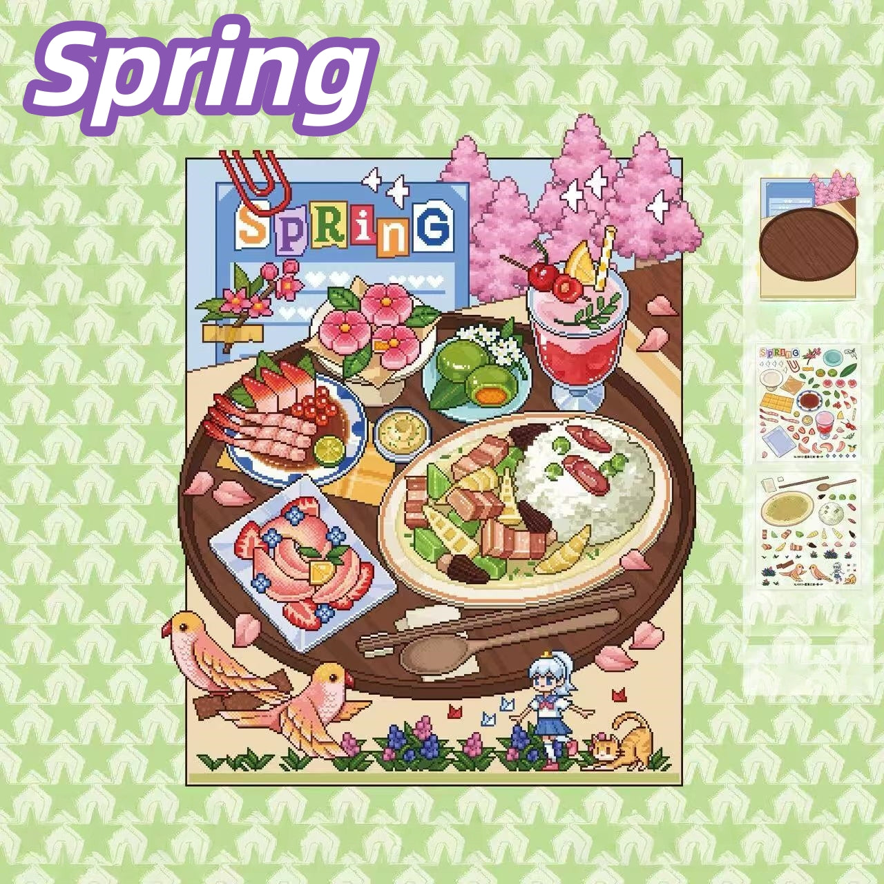 Four Seasons' Cuisine 3D Sticker | 4 Cute Miniature Scenes