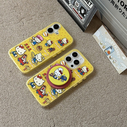 Yellow Polka Dot Sweet Chef Cat Acrylic Phone Case