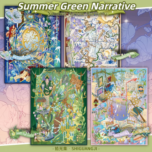 Summer Green Narrative 3D Sticker | 4 Cute Miniature Scenes