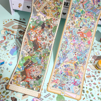 Streetscape 3D Sticker | 2 Cute Miniature Scenes