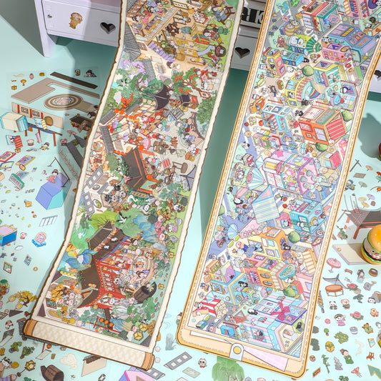 Streetscape 3D Sticker | 2 Cute Miniature Scenes