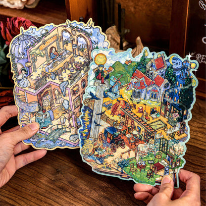 Artist's Dream 3D Sticker | 2 Cute Miniature Scenes