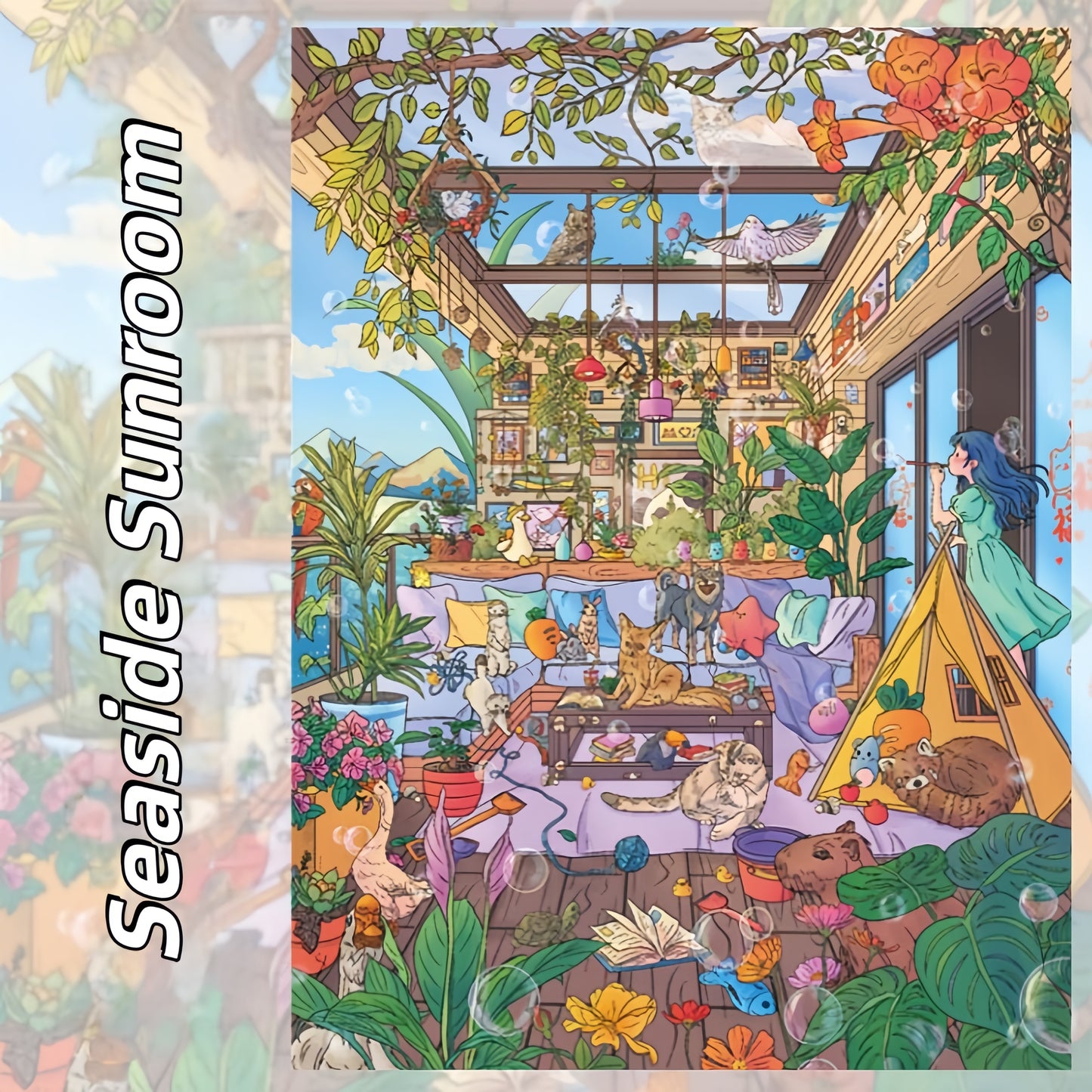 Sunlit Retreats 3D Sticker | 2 Cute Miniature Scenes