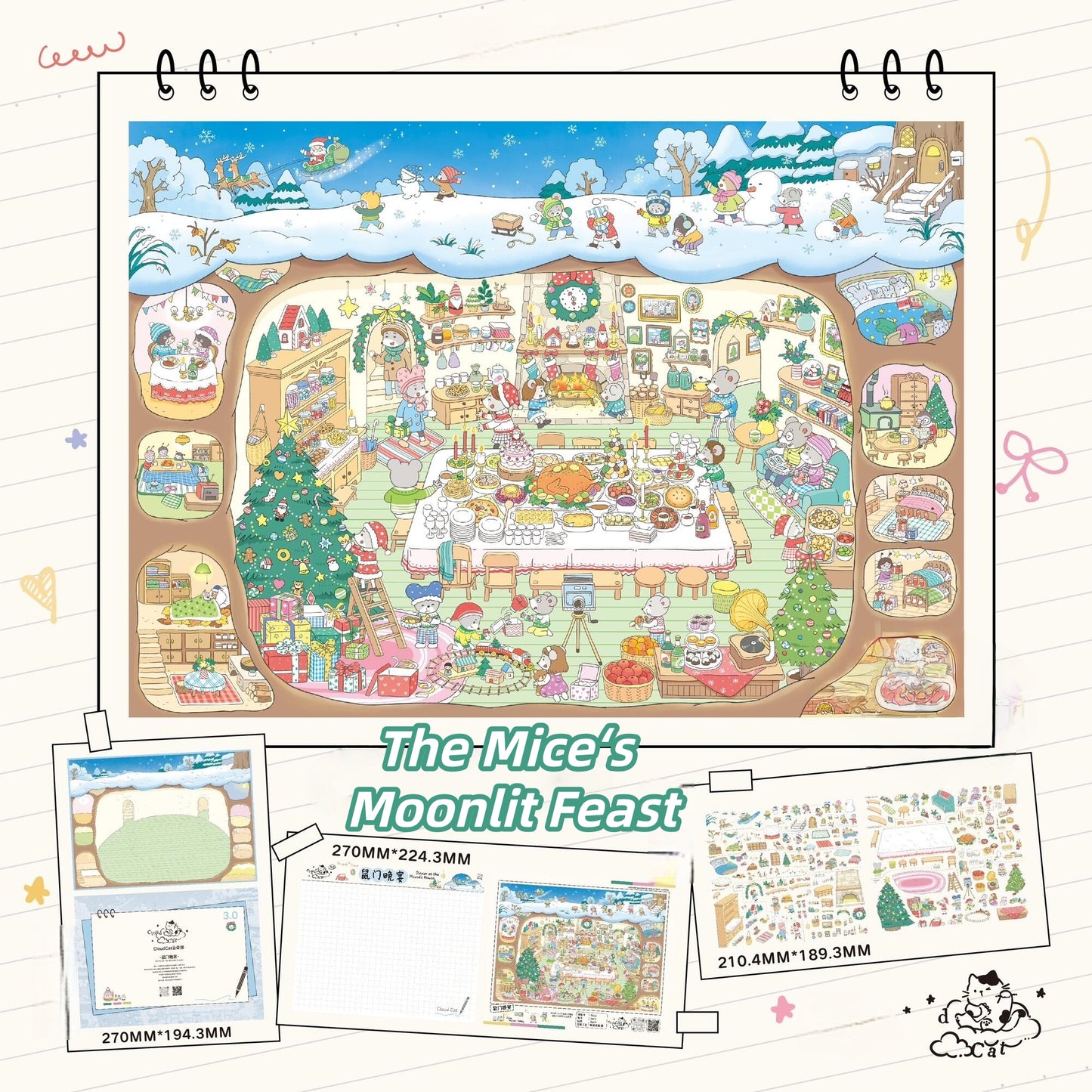 Little Feast 3D Sticker | 3 Cute Miniature Scenes