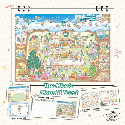 Little Feast 3D Sticker | 3 Cute Miniature Scenes