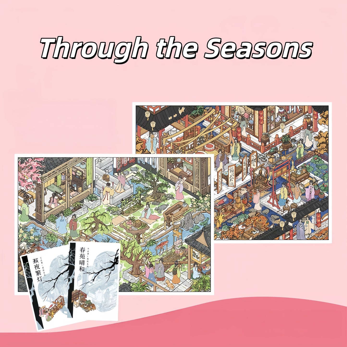 Through the Seasons 3D Sticker | 2 Cute Miniature Scenes