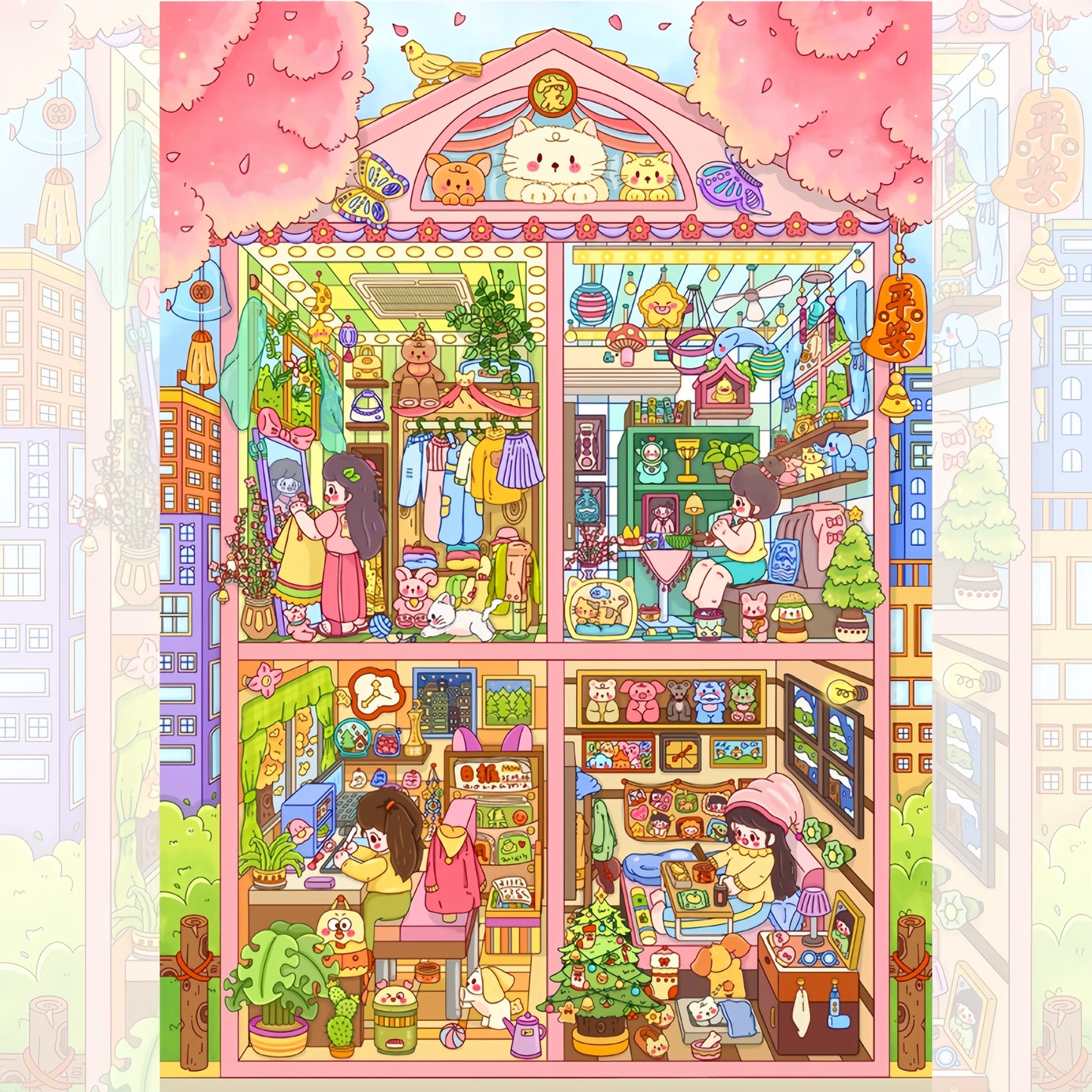 Cubicle Room 3D Sticker | 2 Cute Miniature Scenes