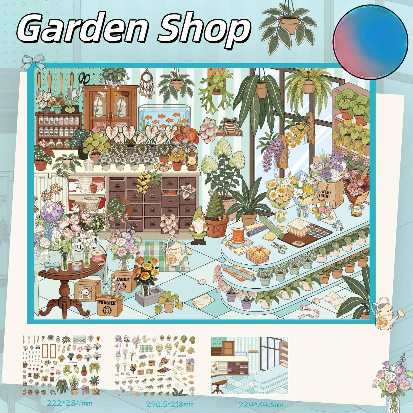 Shelf Display 3D Sticker | 4 Cute Miniature Scenes