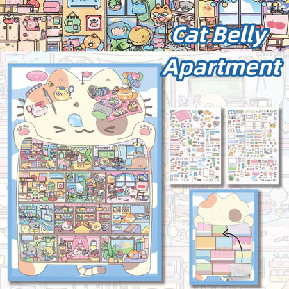 Dream Home 3D Sticker | 4 Cute Miniature Scenes