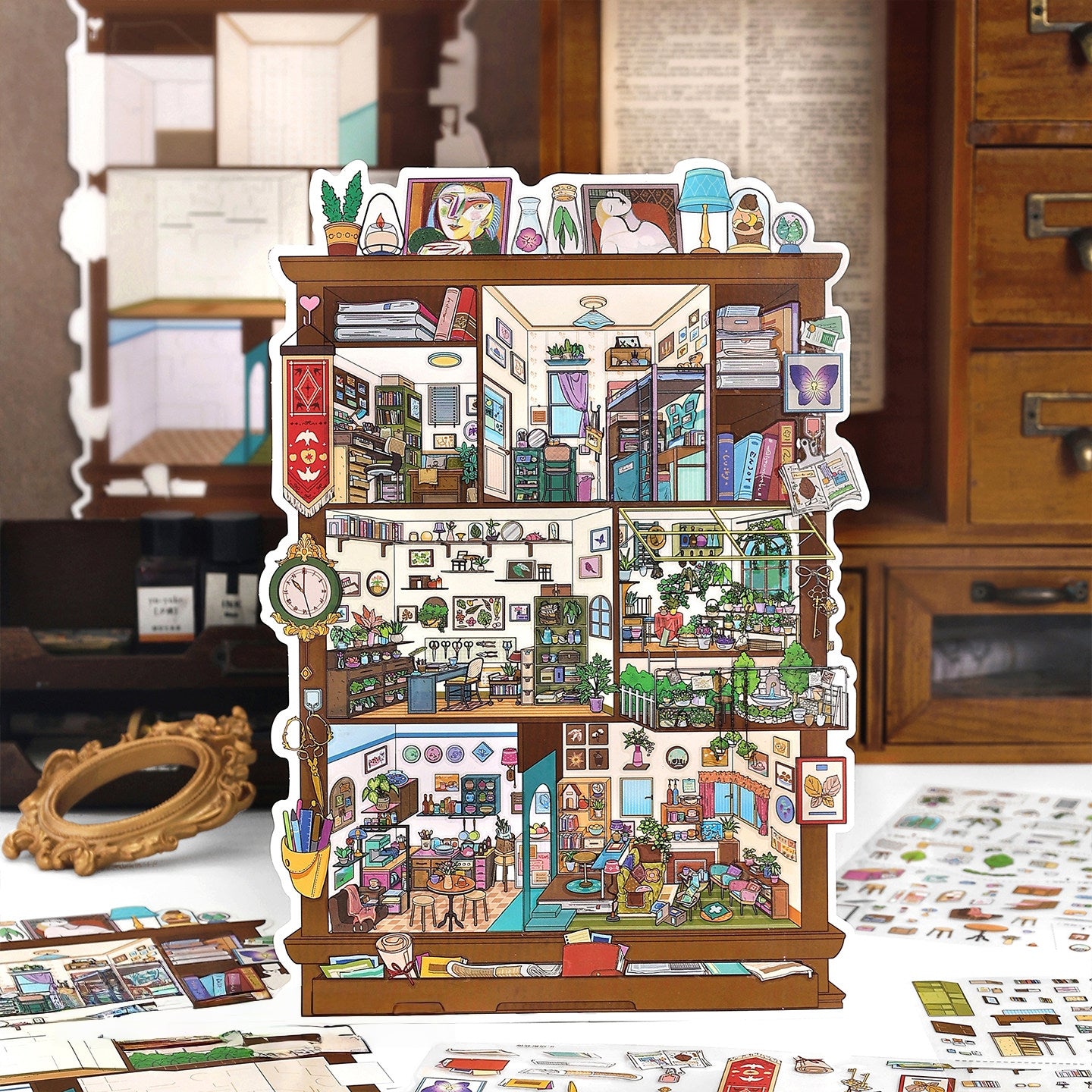 My Little House 3D Sticker | 2 Cute Miniature Scenes