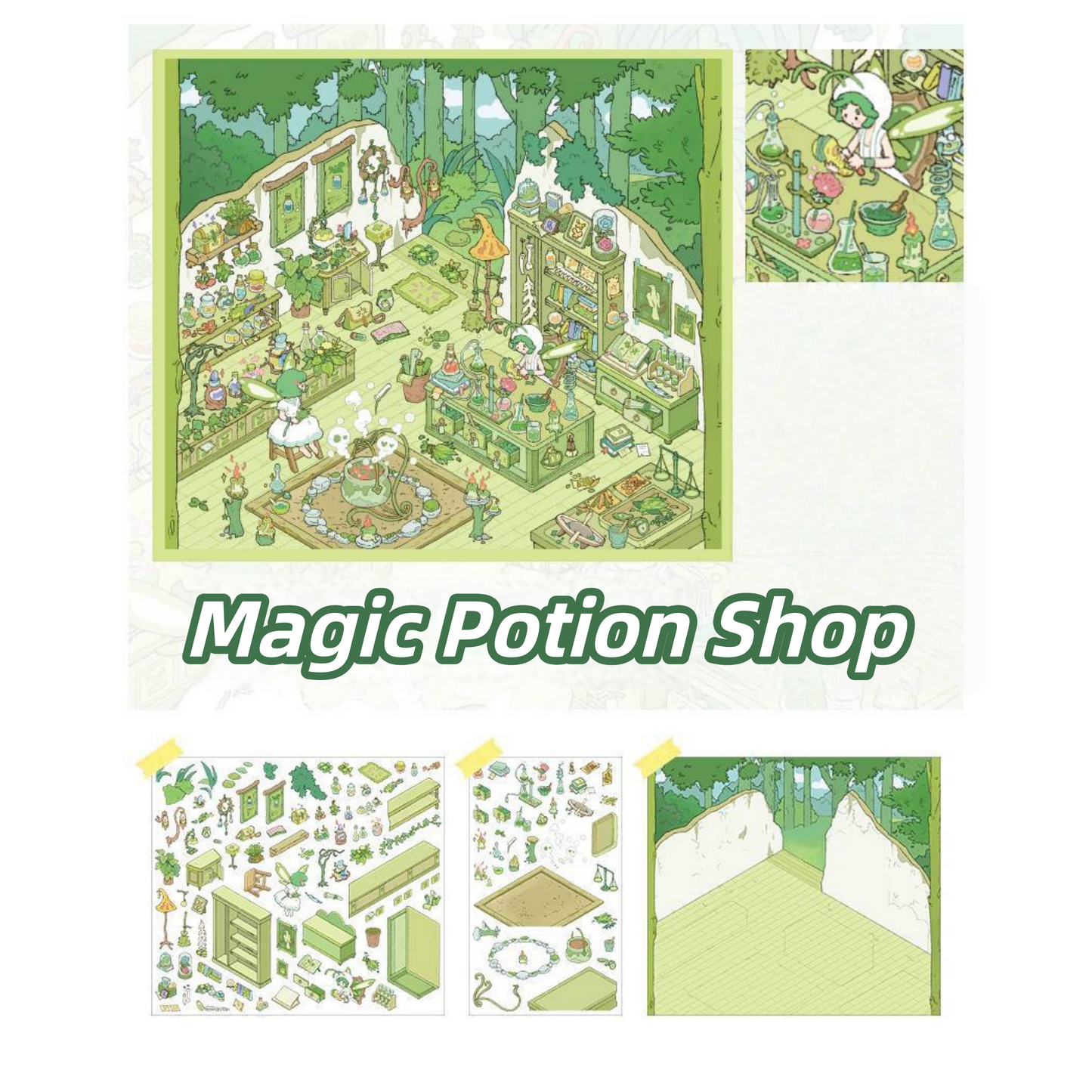 Four Seasons Series 3D Sticker | 4 Cute Miniature Scenes