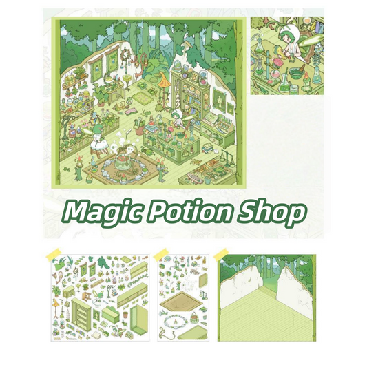 Four Seasons Series 3D Sticker | 4 Cute Miniature Scenes