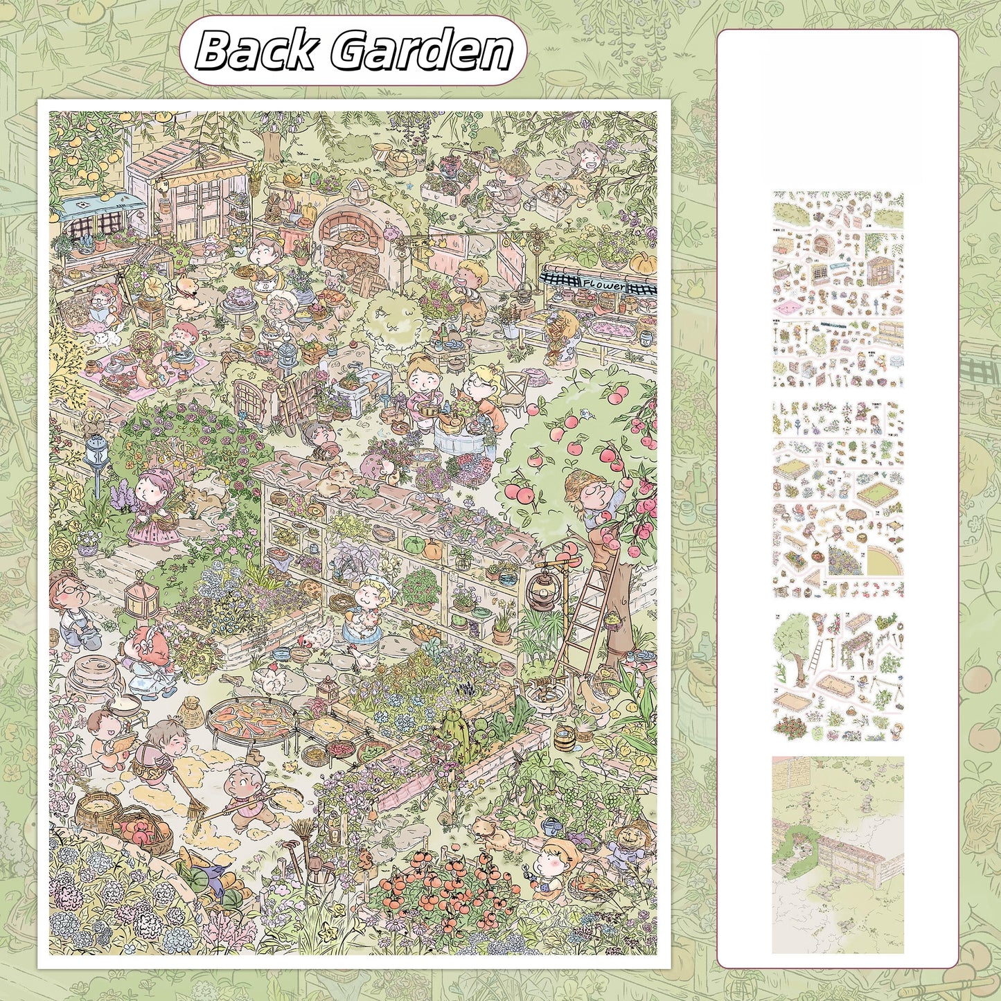 Collection of Small Flower Series 3D Sticker | 4 Cute Miniature Scenes