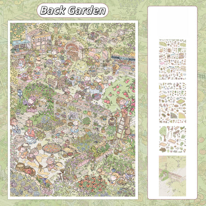 Collection of Small Flower Series 3D Sticker | 4 Cute Miniature Scenes