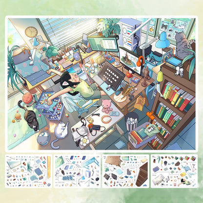 Cozy Corners 3D Sticker | 2 Cute Miniature Scenes