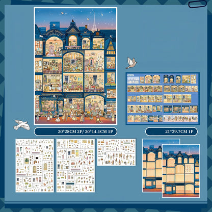 Paris Starry Night Apartment 3D Sticker
