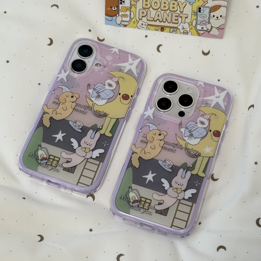Cute Moon Kitty Puppy Bunny Acrylic Phone Case