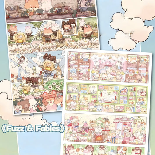 Fuzz & Fables 3D Sticker | 2 Cute Miniature Scenes