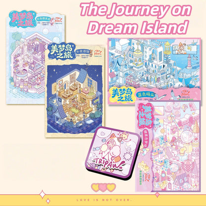 The Journey on Dream Island 3D Sticker | 4 Cute Miniature Scenes