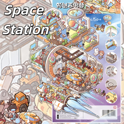 Fantasy Little Rooms 3D Sticker | 5 Cute Miniature Scenes