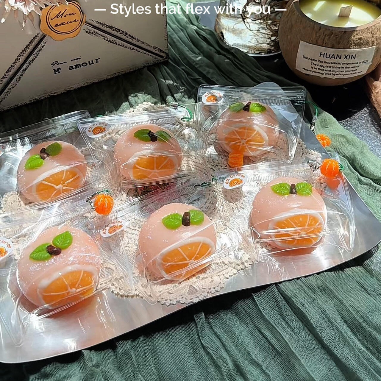 Mini Orange Glutinous Rice Ball Squishy