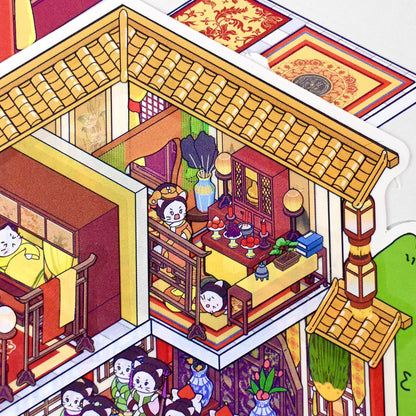 The Legend of Meow Huan 3D Sticker | 2 Cute Miniature Scenes