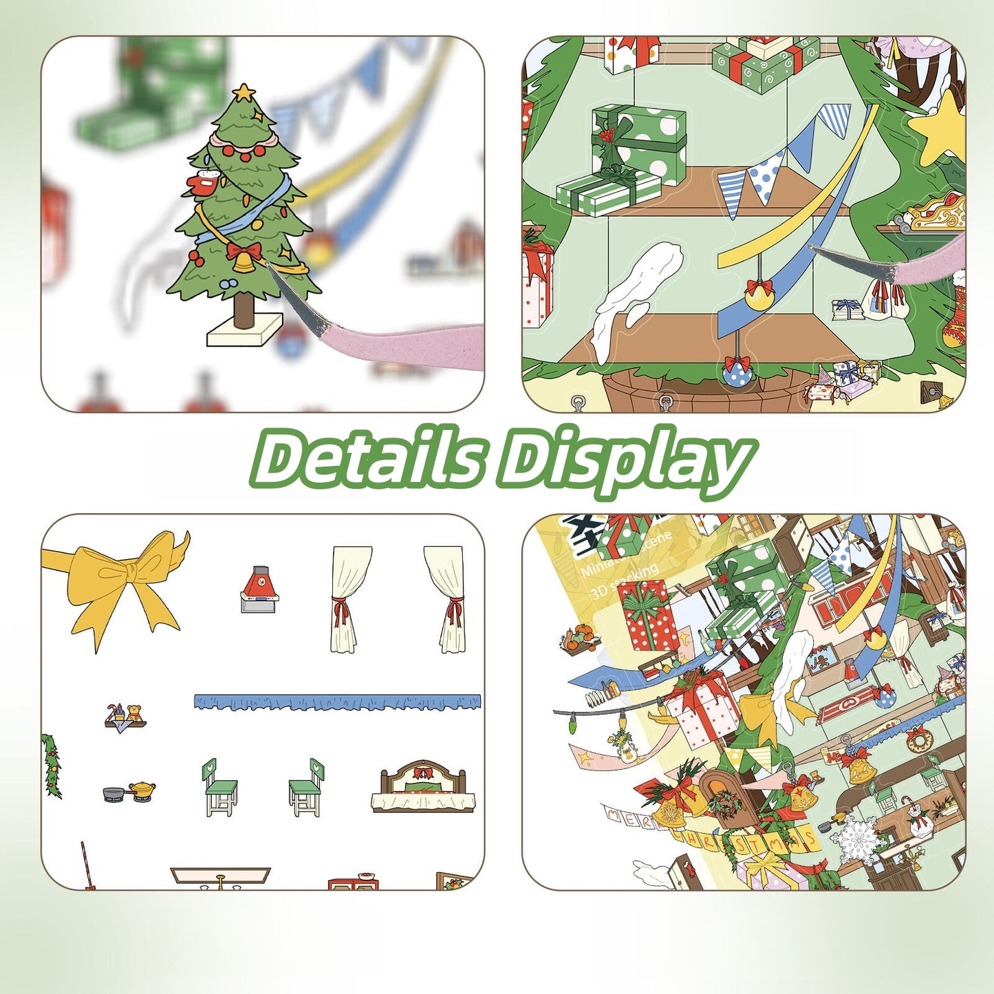 Christmas Tree House 3D Sticker