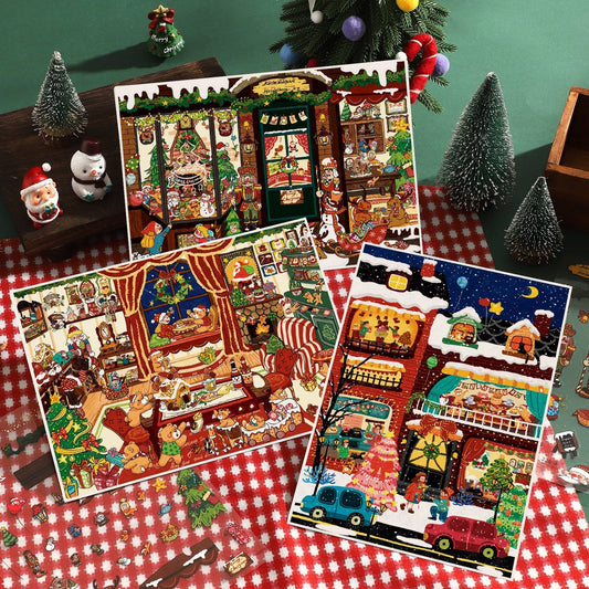 A Cozy Christmas 3D Sticker | 3 Cute Miniature Scenes