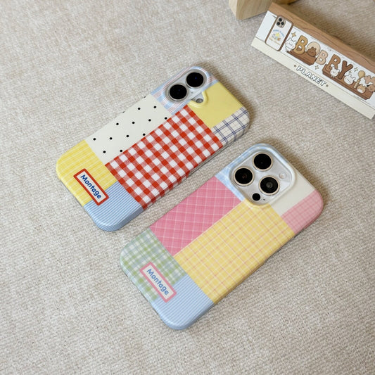 Patchwork Plaid Acrylic Phone Case