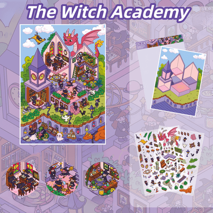 Magical Simulation Management 3D Sticker | 3 Cute Miniature Scenes